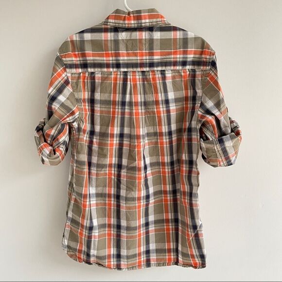 Tommy Hilfiger Boys Plaid Long Sleeve Or Roll Up Button Down Shirt Size S 6/7 - Picture 7 of 11
